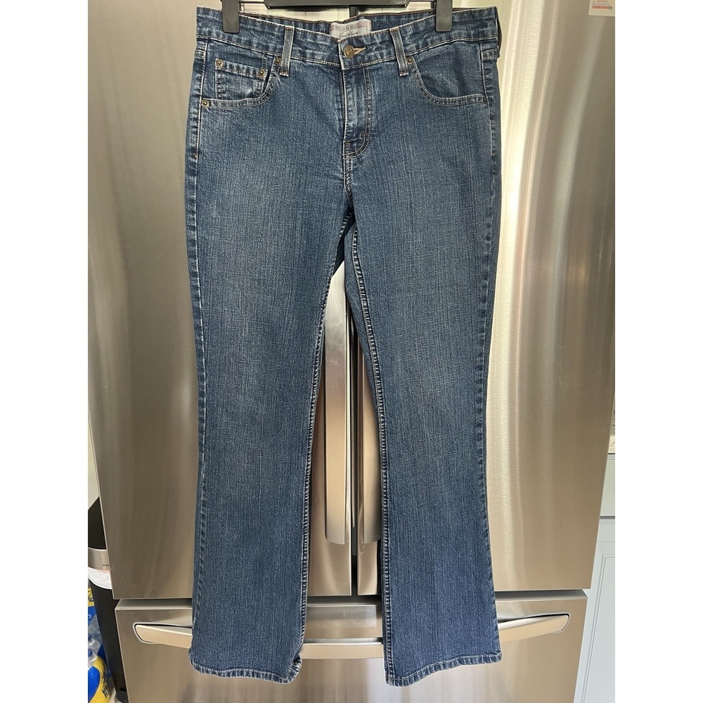 Levis Strauss Signature Womens Misses 10 Long Stretch Low Rise Boot Cut Jeans